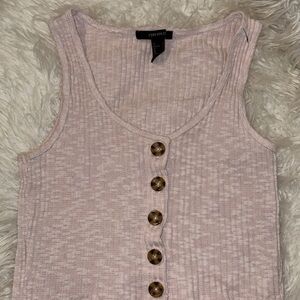Forever 21 Pink Ribbed Sleeveless Tank Top